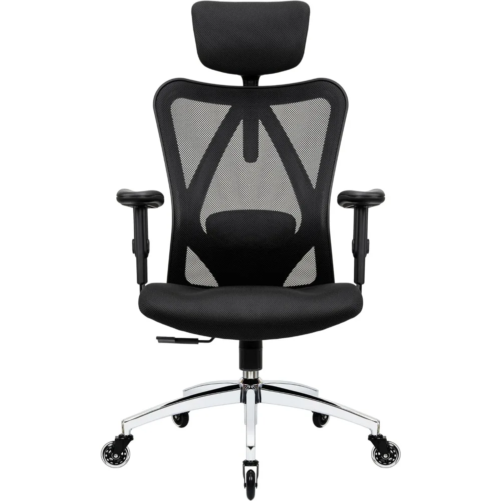 Office Chair - Adjustable Desk Chair with Lumbar Support and Rollerblade Wheels - High Back Chairs with Breathable Me
Office Chair - Adjustable Desk Chair with Lumbar Support and Rollerblade Wheels - High Back Chairs with Breathable Me