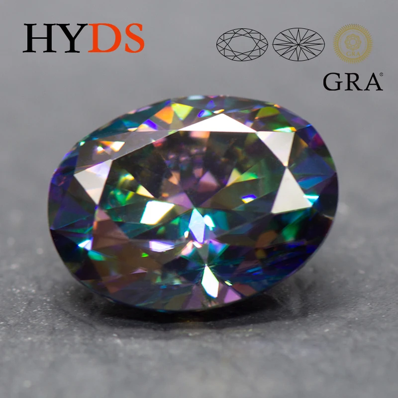 Moissanite Stone Oval Cut Rainbow Green Color VVS1 Gemstone Charms Beads for Top Jewelry Making Materials with GRA Certificate
Moissanite Stone Oval Cut Rainbow Green Color VVS1 Gemstone Charms Beads for Top Jewelry Making Materials with GRA Certificate