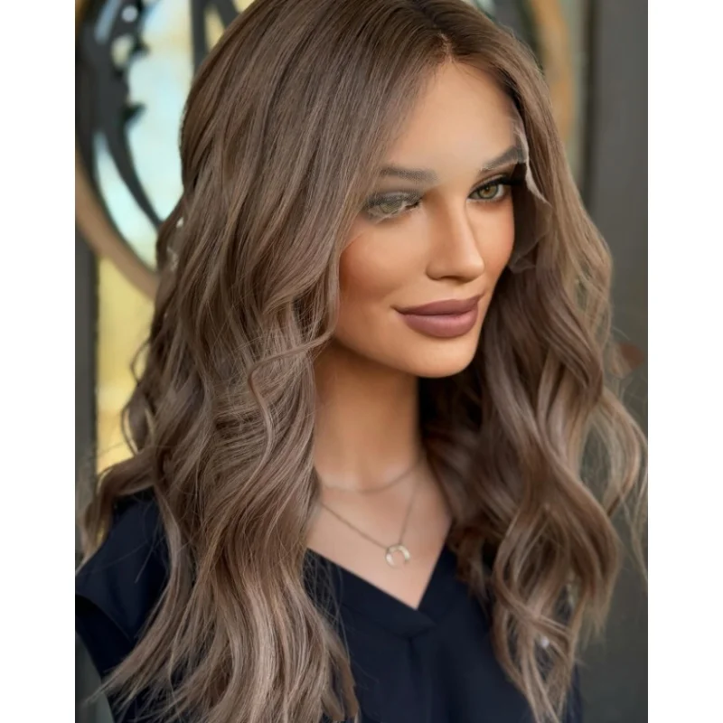 Synthetic Lace Front Wigs for Women Highlight Brown Dark Roots Natural Wavy Glueless Wig HD Lace Pre Plucked Middle Part Wig
Synthetic Lace Front Wigs for Women Highlight Brown Dark Roots Natural Wavy Glueless Wig HD Lace Pre Plucked Middle Part Wig