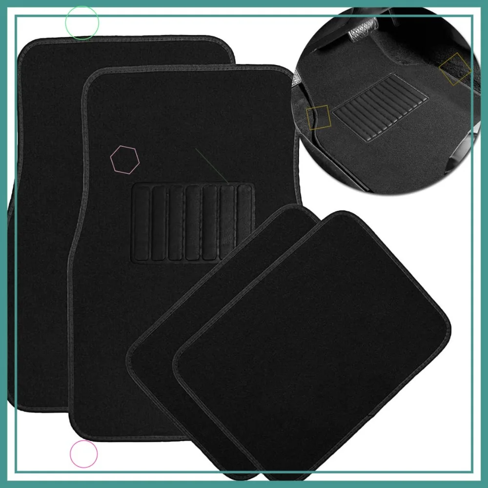 Heavy Duty Carpet Floor Mats 4 Piece Set Universal Fit for Cars SUVs Trucks All Weather Black
Heavy Duty Carpet Floor Mats 4 Piece Set Universal Fit for Cars SUVs Trucks All Weather Black