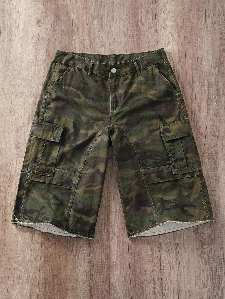 Mens Casual Camouflage Denim Cargo Shorts For Summer Street Wear
Mens Casual Camouflage Denim Cargo Shorts For Summer Street Wear