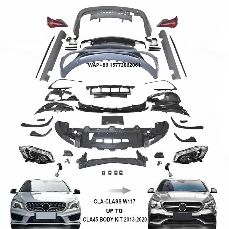 CLA Coupe C117 Body Kit for CLA-Class W117 Change to 2013-2020y CLA45 Bodykit With LED Headlights Tail Lamp
CLA Coupe C117 Body Kit for CLA-Class W117 Change to 2013-2020y CLA45 Bodykit With LED Headlights Tail Lamp