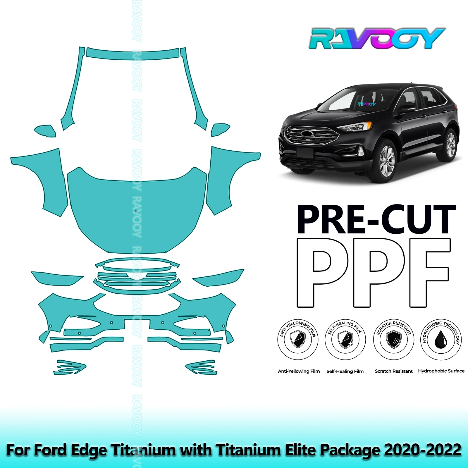 Для Ford Edge Titanium с титановой элитной упаковкой 2020-2022, передний комплект, 8,5 мил, предварительно вырезанная защитная пленка для краски, прозрачный бюстгальтер PPF
Для Ford Edge Titanium с титановой элитной упаковкой 2020-2022, передний комплект, 8,5 мил, предварительно вырезанная защитная пленка для краски, прозрачный бюстгальтер PPF
