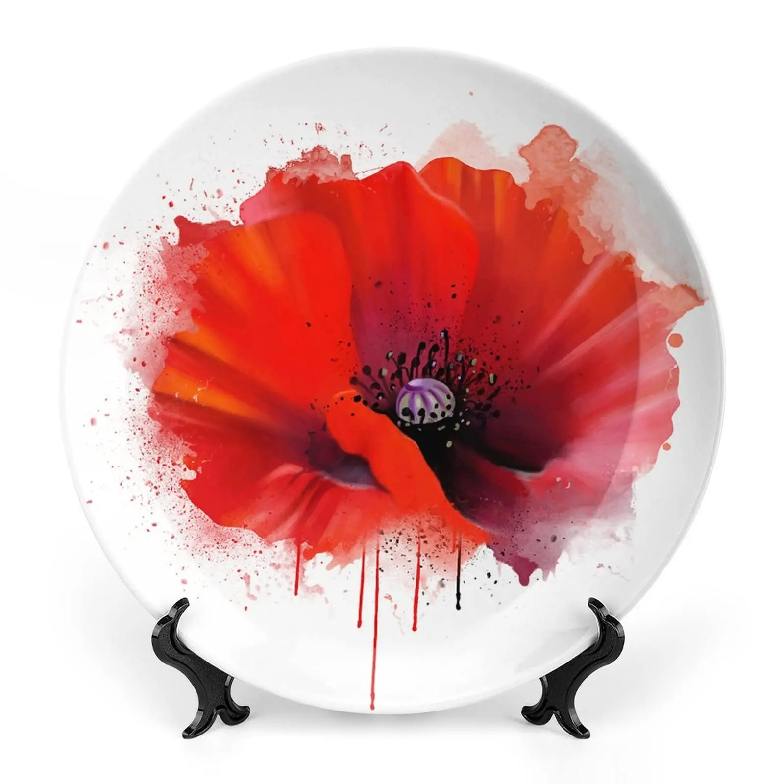 Decorative Plate,Red Poppy Ceramic Stoneware, Poppy on White Background Print Ornament Display Plate for Dining, Party, Weddings
Decorative Plate,Red Poppy Ceramic Stoneware, Poppy on White Background Print Ornament Display Plate for Dining, Party, Weddings