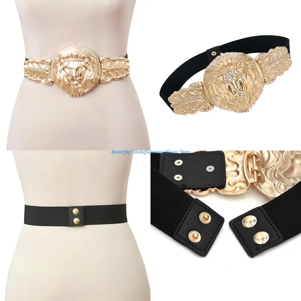 E56A Stylish Women's Wide Waist Belt Fashionable Waist Cinching Band with Unique Accent for Formal and Casual Outfits
E56A Stylish Women's Wide Waist Belt Fashionable Waist Cinching Band with Unique Accent for Formal and Casual Outfits