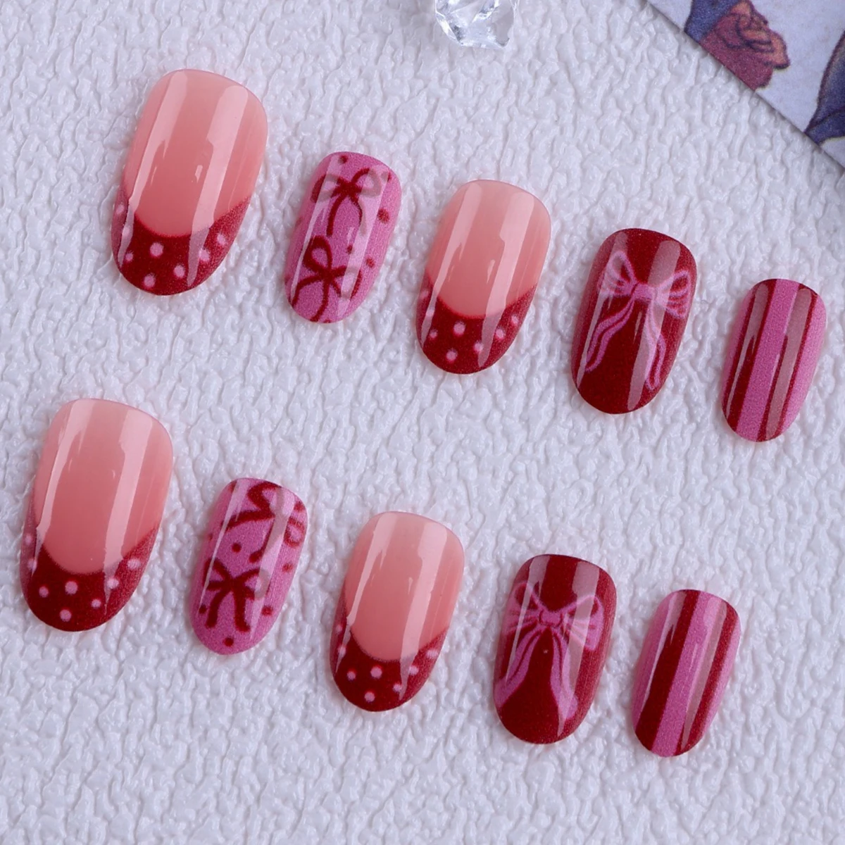 24PCS Sweet Bow Lip Design Fake Nails Love Heart with Almond Press on Nails French Zebra Pattern False Nails Manicure for Girls
24PCS Sweet Bow Lip Design Fake Nails Love Heart with Almond Press on Nails French Zebra Pattern False Nails Manicure for Girls