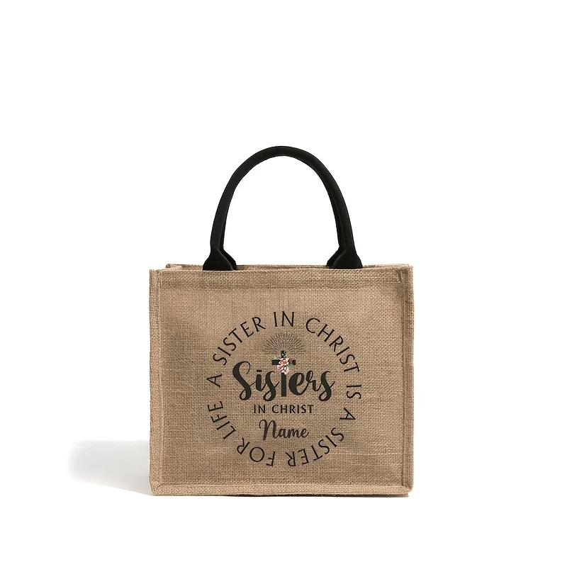 Sister in Christ Pattern Canvas Tote Bag, Monogrammed Custom Name Beach Shopping Bag, Religious Faith Gift for Christian Women
Sister in Christ Pattern Canvas Tote Bag, Monogrammed Custom Name Beach Shopping Bag, Religious Faith Gift for Christian Women