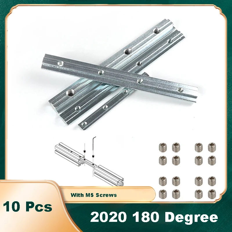 10 шт., алюминиевый профиль для экструзии, прямой внутренний разъем, 2020 градусов, алюминиевый профиль, фитинги, лента с винтом M5 
10 шт., алюминиевый профиль для экструзии, прямой внутренний разъем, 2020 градусов, алюминиевый профиль, фитинги, лента с винтом M5