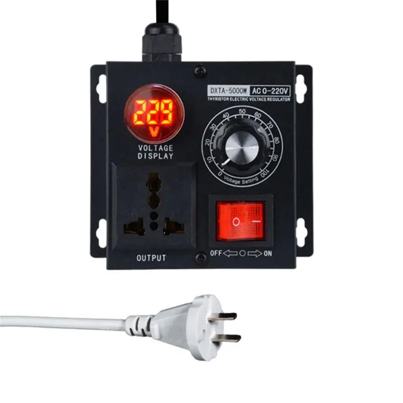 [A38F!NEW!】 Variable Voltage Regulator 5000W Speed Temperature Light Voltage Uelatic Pressure Controller US Plug 2 Holes
[A38F!NEW!】 Variable Voltage Regulator 5000W Speed Temperature Light Voltage Uelatic Pressure Controller US Plug 2 Holes