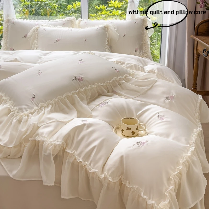 3pcs Elegant rose embroidery Bedding set Lace Duvet Cover Set (1*Duvet Cover + 2*Pillowcase, Without Core)for bedroom guest room
3pcs Elegant rose embroidery Bedding set Lace Duvet Cover Set (1*Duvet Cover + 2*Pillowcase, Without Core)for bedroom guest room