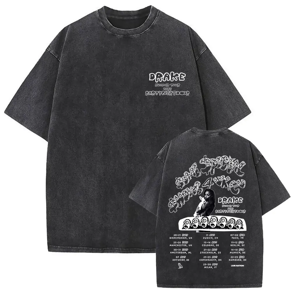 Washed Vintage Rapper Drake Europe Tour with Partynextdoor 2025 T-shirt Men Women Hip Hop Fashion T Shirt Male Casual Streetwear
Washed Vintage Rapper Drake Europe Tour with Partynextdoor 2025 T-shirt Men Women Hip Hop Fashion T Shirt Male Casual Streetwear