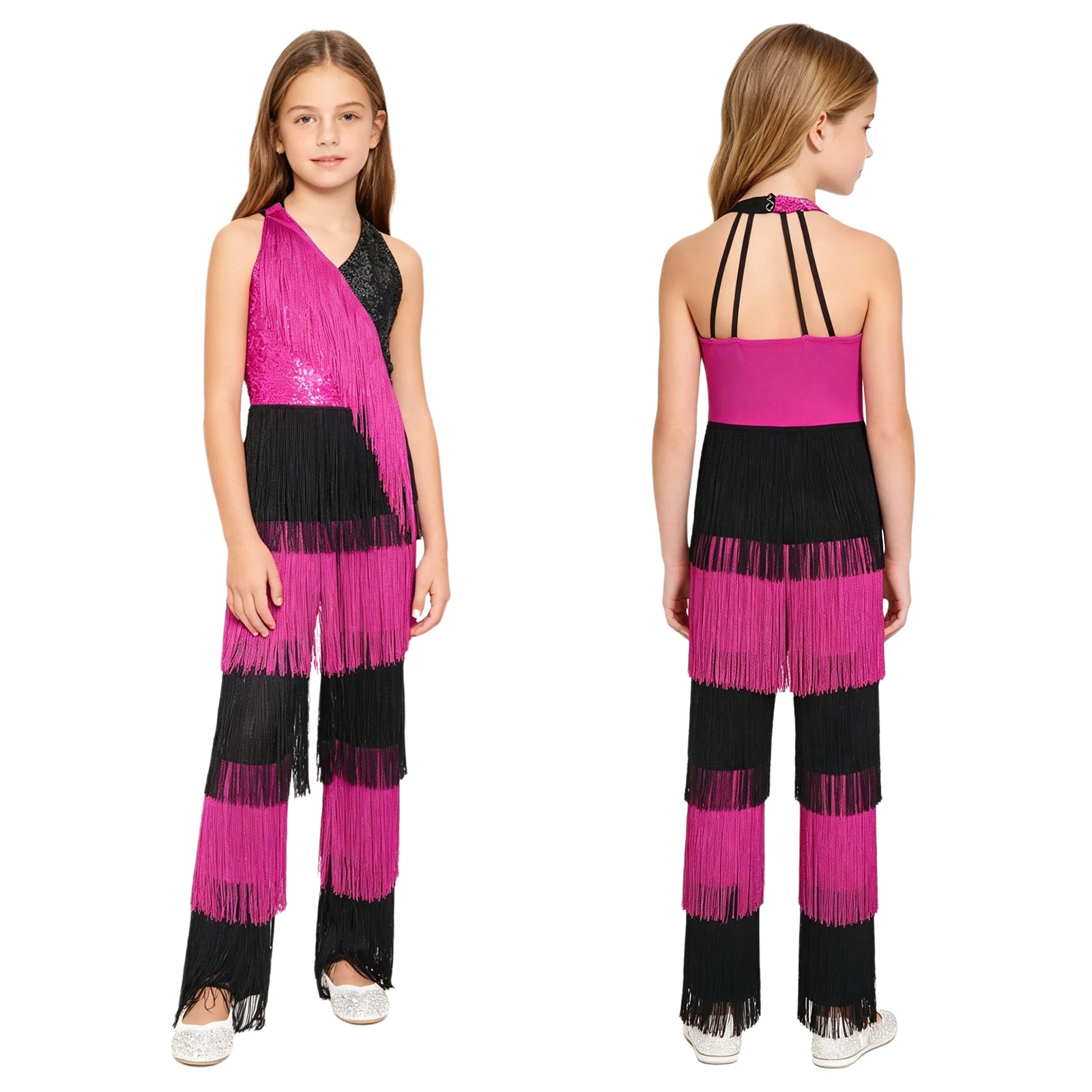 Girls 70-80s Disco Latin Jazz Dance Cha-cha Jumpsuit Shiny Sequin Tassel Bodysuit Halloween Carnival Theme Party Cosplay Costume
Girls 70-80s Disco Latin Jazz Dance Cha-cha Jumpsuit Shiny Sequin Tassel Bodysuit Halloween Carnival Theme Party Cosplay Costume