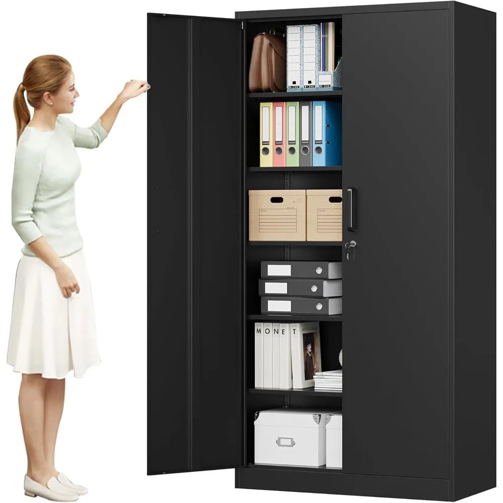 Metal Storage Cabinet with Locking Doors, Black Garage 5 Shelves, 18'' Deep Locker for Garage, Industrial, Commercial, Workshop
Metal Storage Cabinet with Locking Doors, Black Garage 5 Shelves, 18'' Deep Locker for Garage, Industrial, Commercial, Workshop