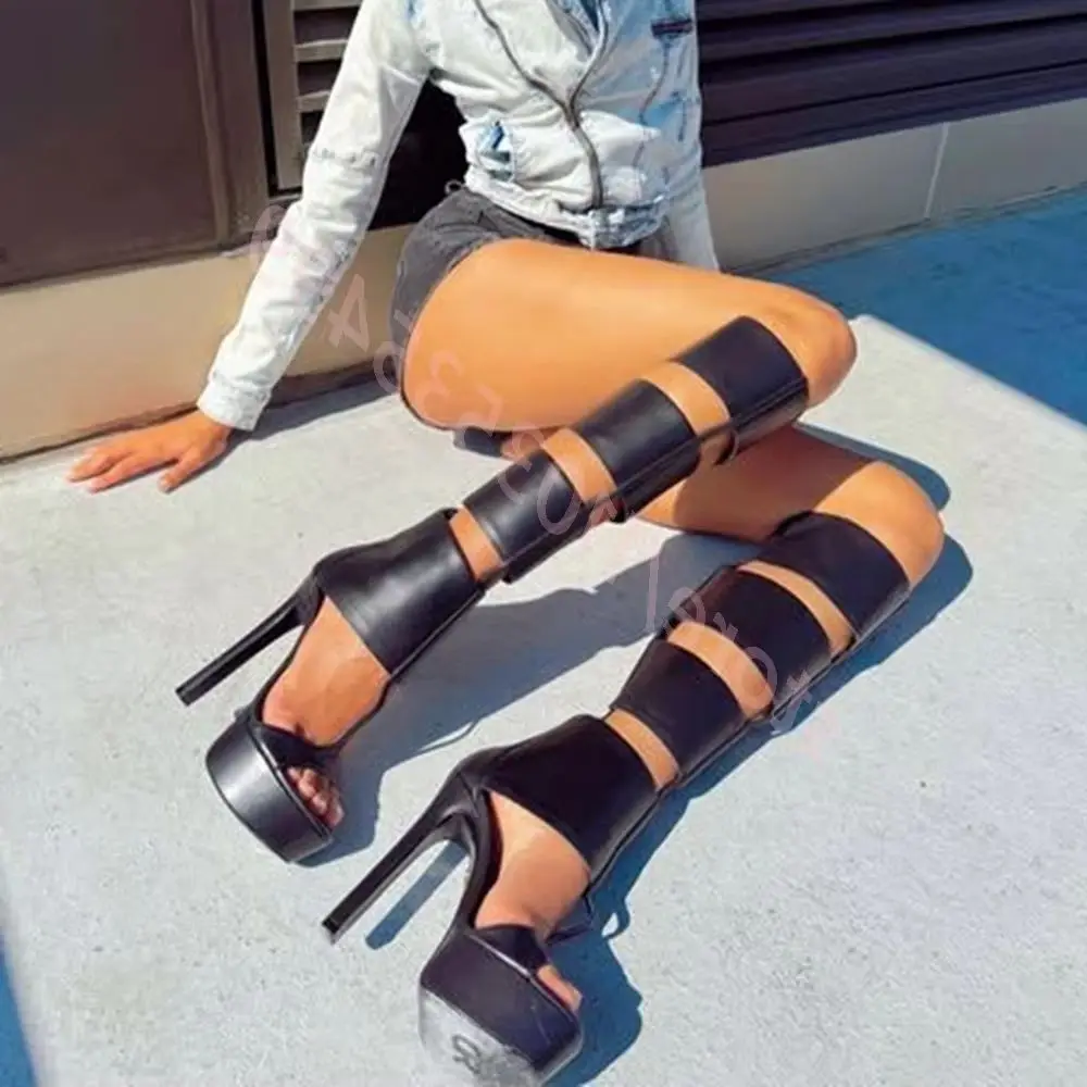 Platform Hollow Summer Roman Leather Boots 2025 New Open Sexy Ladies Party Catwalk Zipper Knee Boots Fashion Street Stilettos
Platform Hollow Summer Roman Leather Boots 2025 New Open Sexy Ladies Party Catwalk Zipper Knee Boots Fashion Street Stilettos