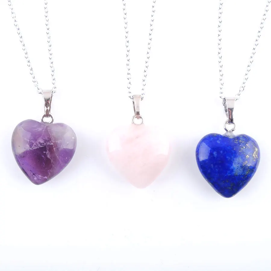 Silvery Chains Healing Crystal Heart Pendants Reiki Natural Stone Labradorite Amethysts Quartz Necklace wed Jewelry BN345
Silvery Chains Healing Crystal Heart Pendants Reiki Natural Stone Labradorite Amethysts Quartz Necklace wed Jewelry BN345