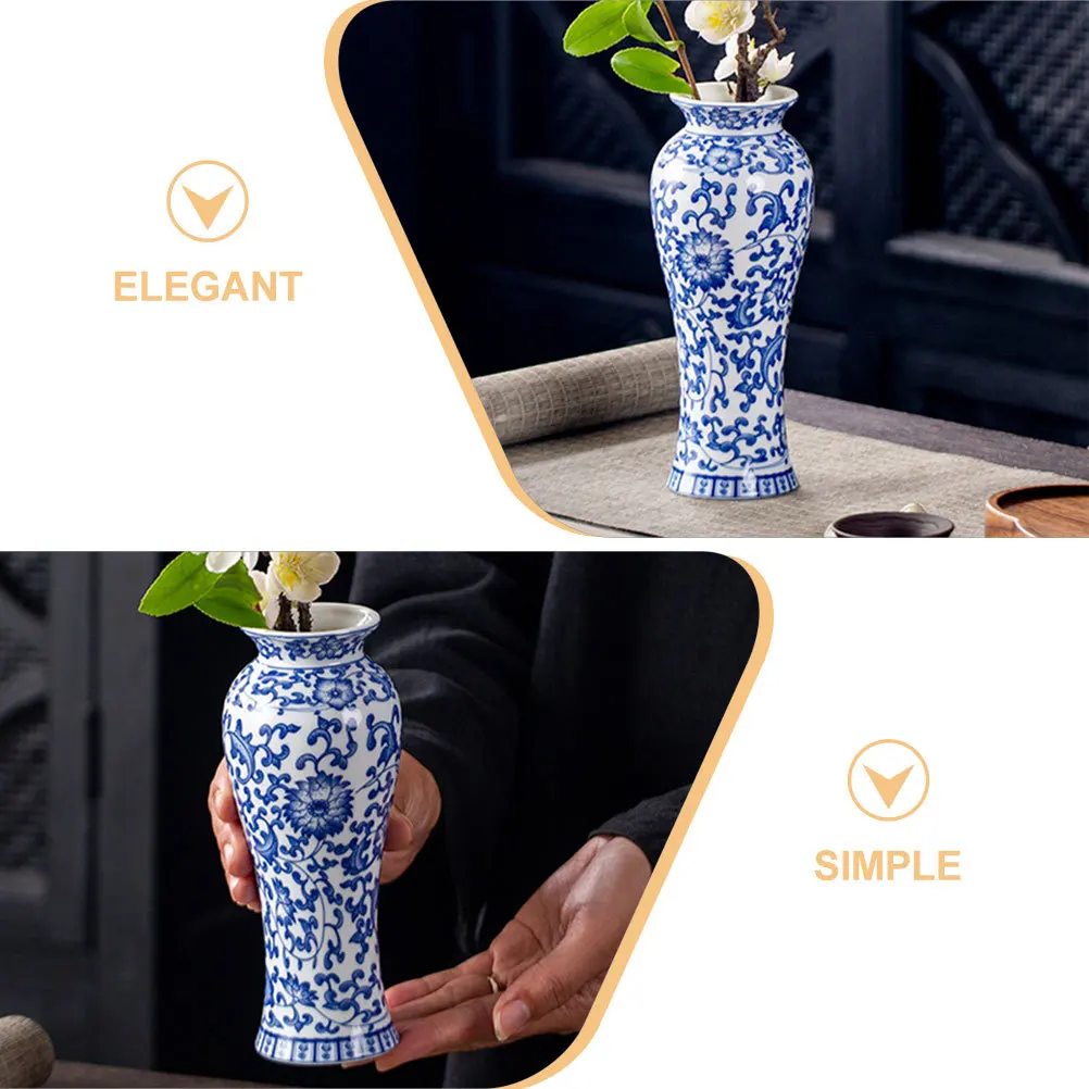Chinese Style Ceramic Vase Blue and White Decorative Desktop Vase for Flower Arrangement Home Decor Elegant
Chinese Style Ceramic Vase Blue and White Decorative Desktop Vase for Flower Arrangement Home Decor Elegant