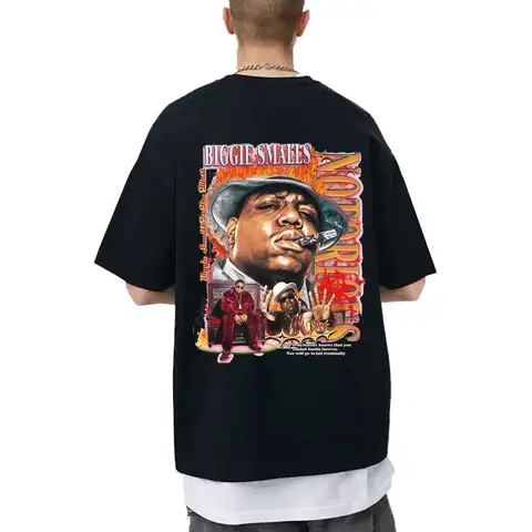 Rapper The Notorious Big Graphic T-shirt Biggie Smalls T Shirt Men Hip Hop Fashion Vintage Tshirt Male Casual Oversized T-shirts