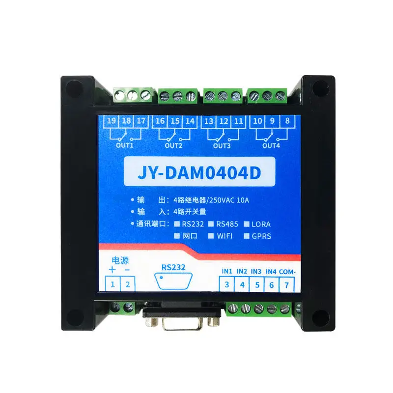 Relay IO Module Control Board: 4-channel Serial Port Isolation, 485 Ethernet Port, WiFi, LoRa - DAM0404D
Relay IO Module Control Board: 4-channel Serial Port Isolation, 485 Ethernet Port, WiFi, LoRa - DAM0404D