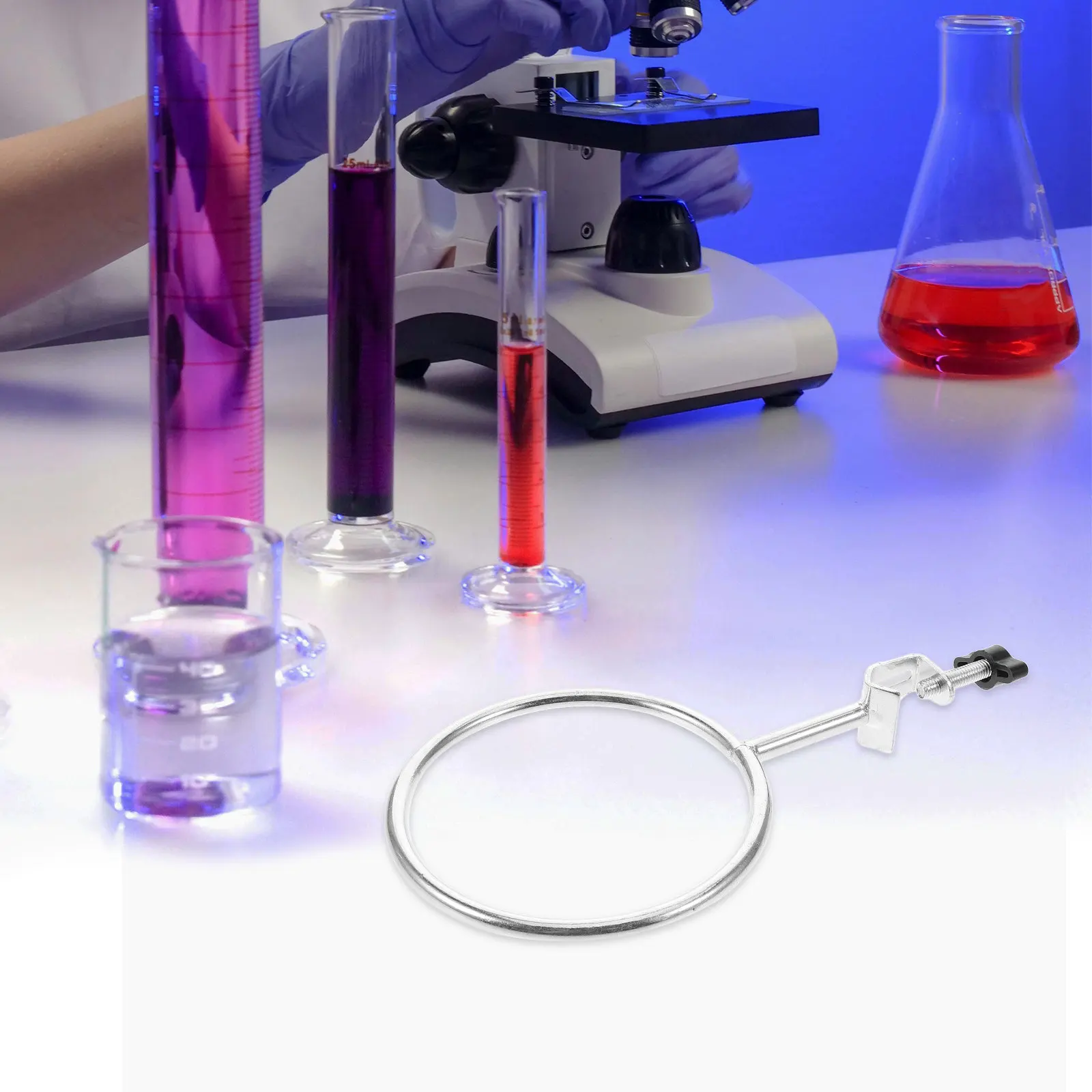 Iron Laboratory Stand with Matching Iron Ring Clamp for Test Tubes Beakers Flask Chemistry Physics Lab Teaching Equipment Lab
Iron Laboratory Stand with Matching Iron Ring Clamp for Test Tubes Beakers Flask Chemistry Physics Lab Teaching Equipment Lab