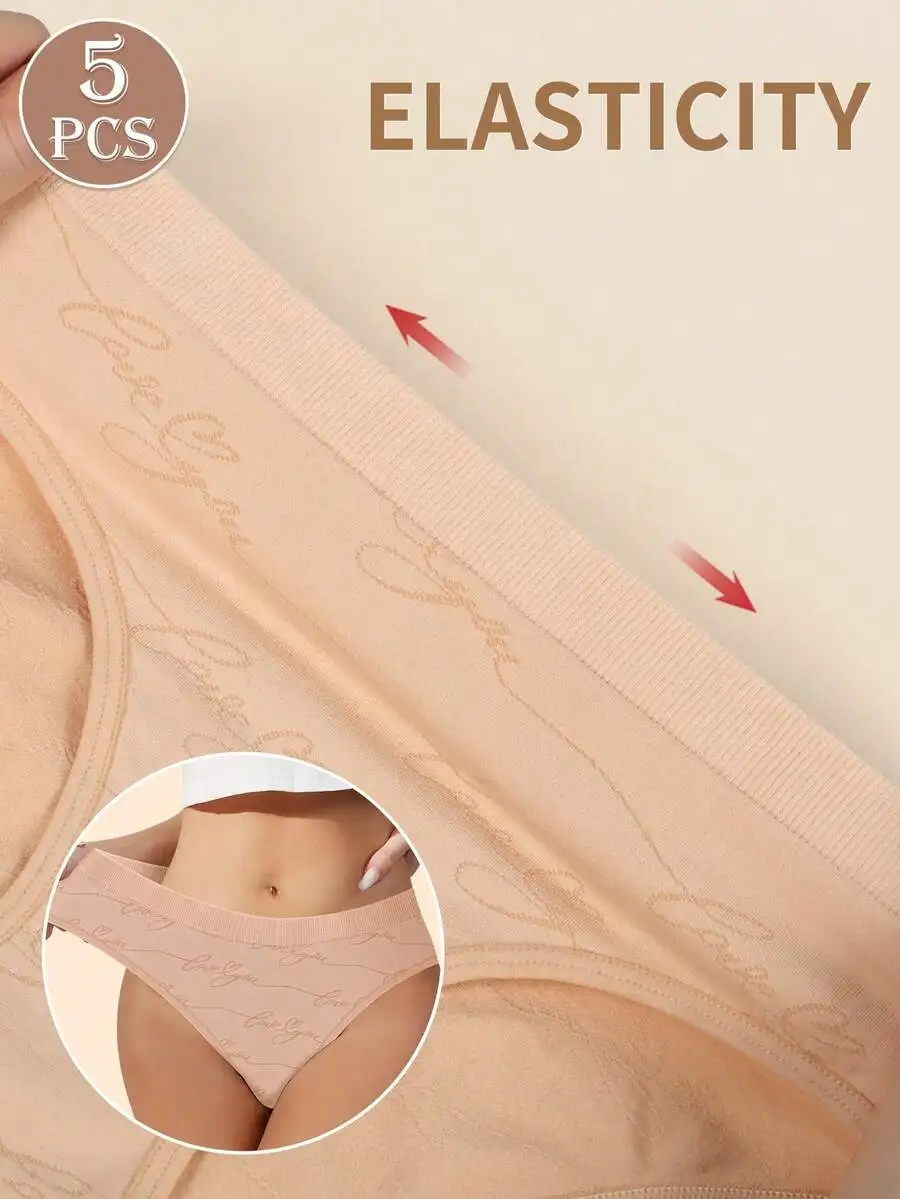 5 Pcs Women Seamless Ribbed Low Waist Printed Comfortable Panties
5 Pcs Women Seamless Ribbed Low Waist Printed Comfortable Panties