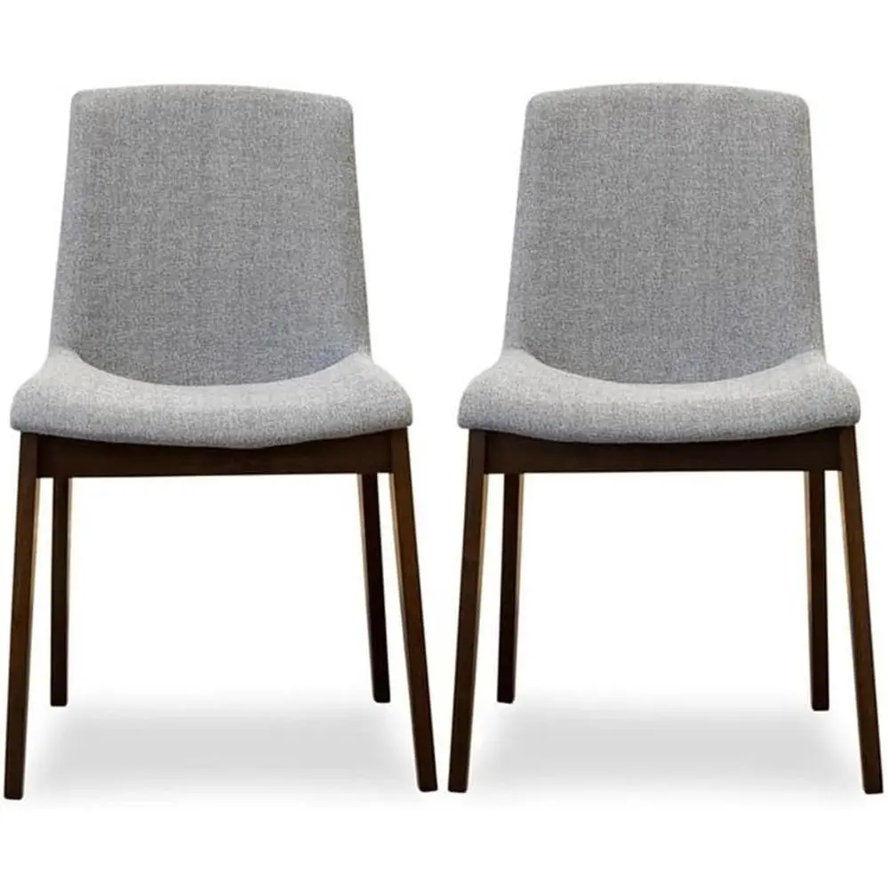 Upholstered Dining Chair Set of 2, Light Gray, High-Density Foam Cushion, Walnut Wood Base, Slim Wing Back, Transitional Style f
Upholstered Dining Chair Set of 2, Light Gray, High-Density Foam Cushion, Walnut Wood Base, Slim Wing Back, Transitional Style f