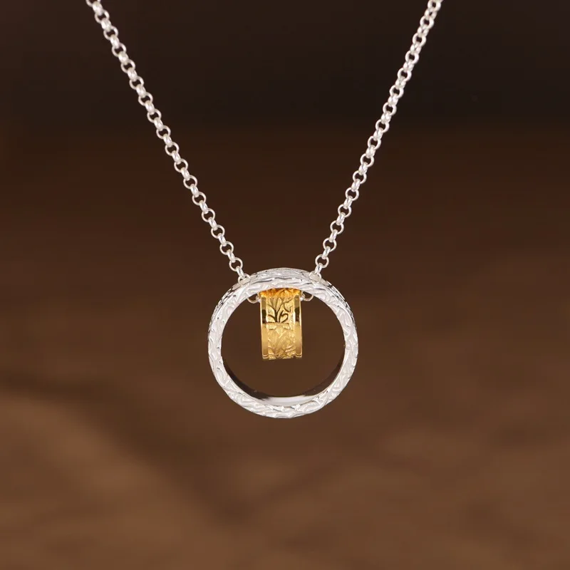New Stylish Linked Together 925 Silver Circles Pendants Necklaces Women Real Gold Plated Creative Vines Jewelry 2MM 49CM Chains
New Stylish Linked Together 925 Silver Circles Pendants Necklaces Women Real Gold Plated Creative Vines Jewelry 2MM 49CM Chains