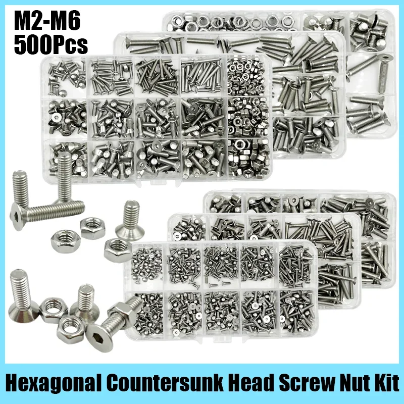 304 Stainless Steel Hexagon Hex Socket Countersunk Screw Flat Head Screw Allen Bolts DIN7991 M2 M2.5 M3 M4 M5 M6 Furniture Screw
304 Stainless Steel Hexagon Hex Socket Countersunk Screw Flat Head Screw Allen Bolts DIN7991 M2 M2.5 M3 M4 M5 M6 Furniture Screw