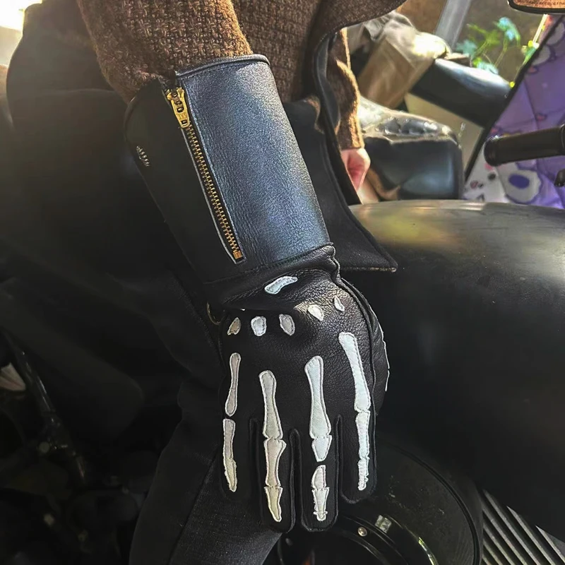 LUXURY Leather Arm Warmer Vintage Deerskin Bone Motorcycle Gloves Winter Velvet Long Riding Gloves Zipper Guantes Invierno
LUXURY Leather Arm Warmer Vintage Deerskin Bone Motorcycle Gloves Winter Velvet Long Riding Gloves Zipper Guantes Invierno