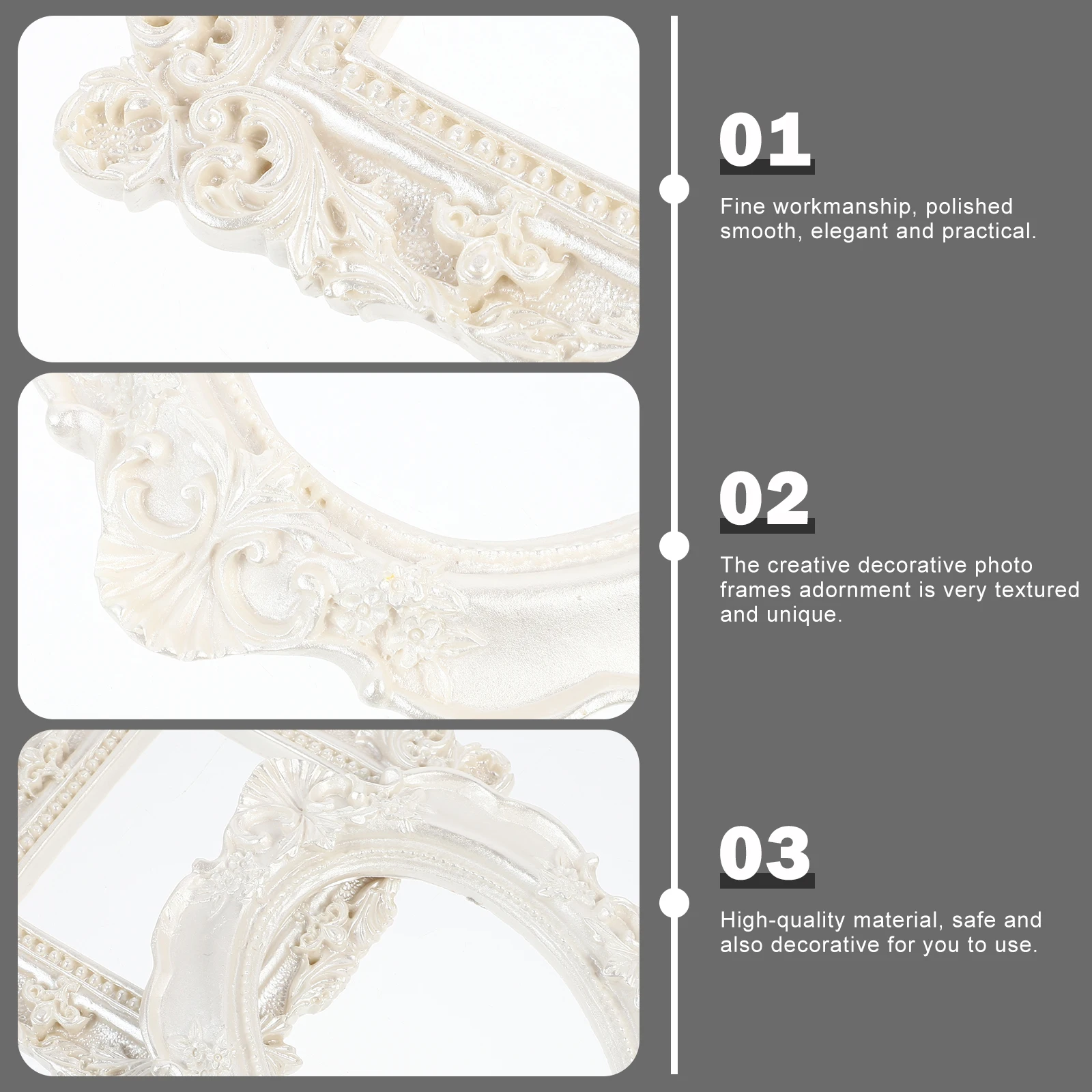 2 Retro Photo Frame Props Pearl White Oval Square Resin Vintage Frames Decorative Home Booth Accessories Safe Practical Baby
2 Retro Photo Frame Props Pearl White Oval Square Resin Vintage Frames Decorative Home Booth Accessories Safe Practical Baby