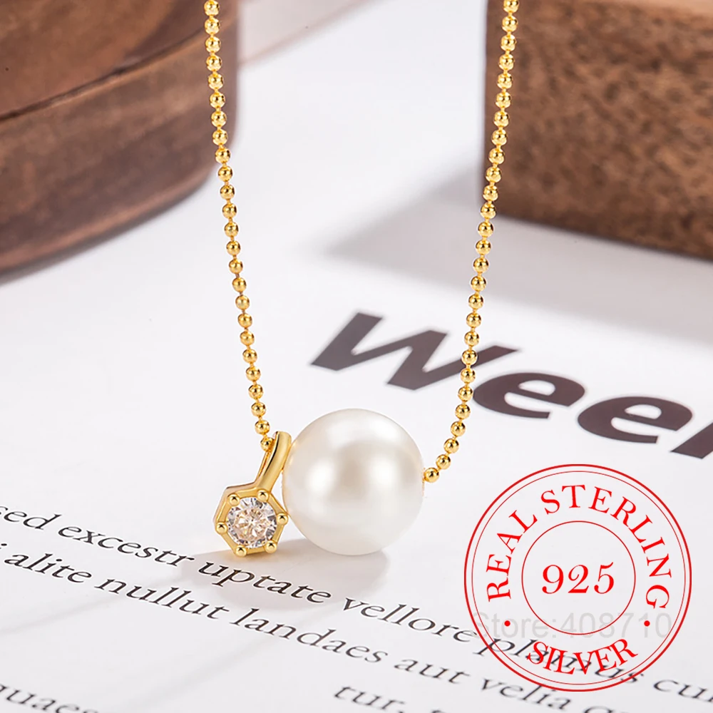 925 Sterling Silver Zircon Crystal Pearl Clavicle Chain Necklace Pendant For Women Wedding Jewelry Gift Collar New in Necklace
925 Sterling Silver Zircon Crystal Pearl Clavicle Chain Necklace Pendant For Women Wedding Jewelry Gift Collar New in Necklace