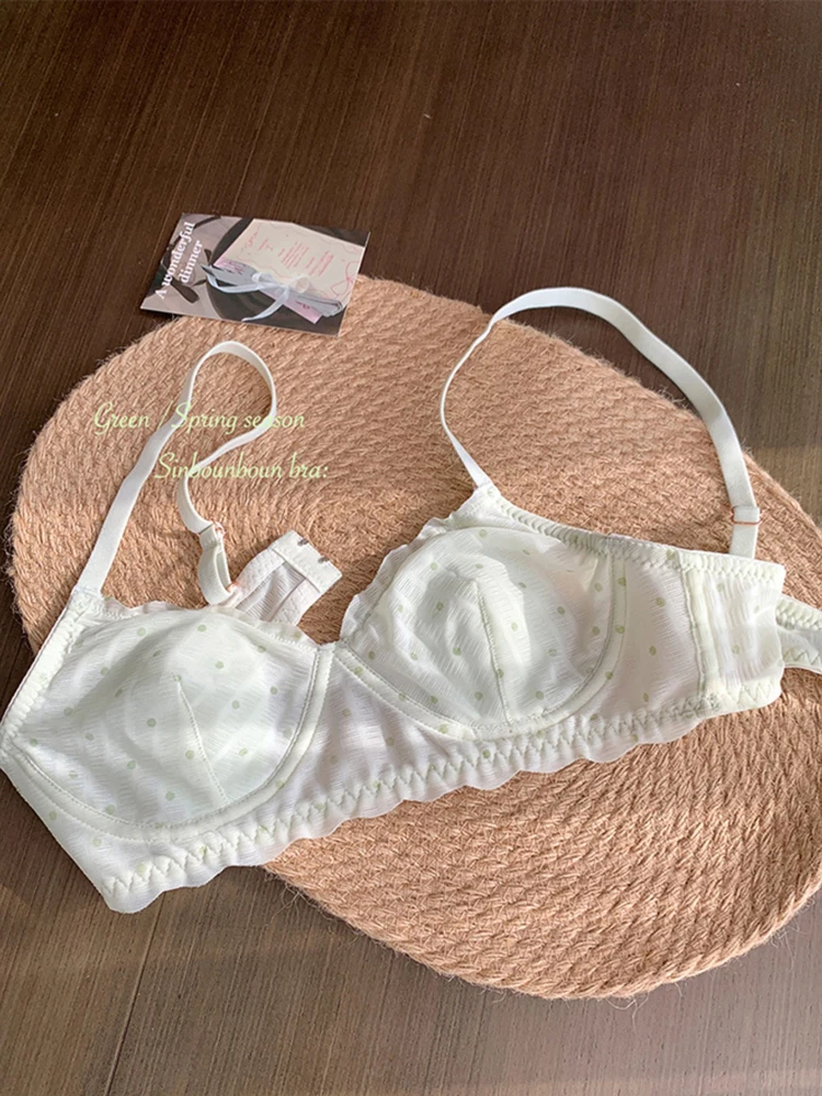 Sweet Polka Dot Rabbit Ear Bra Women's Summer Thin Mesh Breathable Anti-Bulge Gathered Bra Student Nylon Fixed Strap Bra
Sweet Polka Dot Rabbit Ear Bra Women's Summer Thin Mesh Breathable Anti-Bulge Gathered Bra Student Nylon Fixed Strap Bra