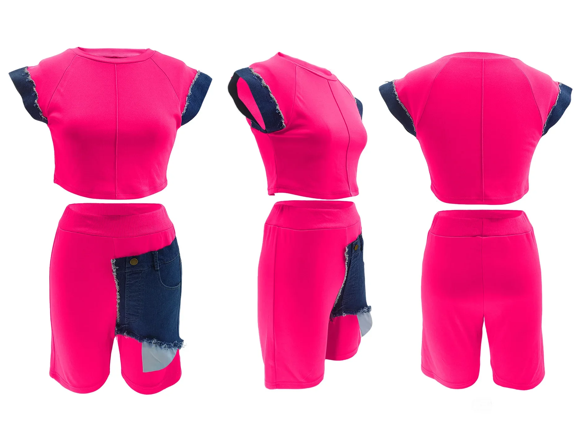 African Fashion Denim Patchwork Women's Set Sleeveless T-shirt and Shorts 2025 Street Two 2 Piece Sets Outfits Tracksuit Outfits
African Fashion Denim Patchwork Women's Set Sleeveless T-shirt and Shorts 2025 Street Two 2 Piece Sets Outfits Tracksuit Outfits