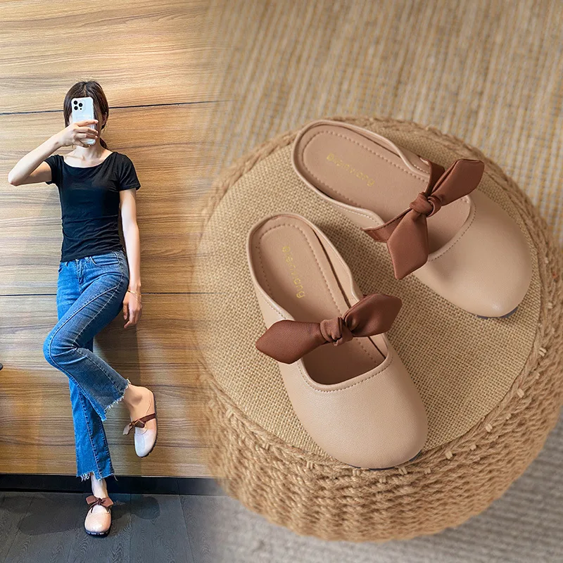 Women Fairy style bow slippers worn outside New summer Mary Jane Shoes soft sole French outing sandals 5.
Women Fairy style bow slippers worn outside New summer Mary Jane Shoes soft sole French outing sandals 5.