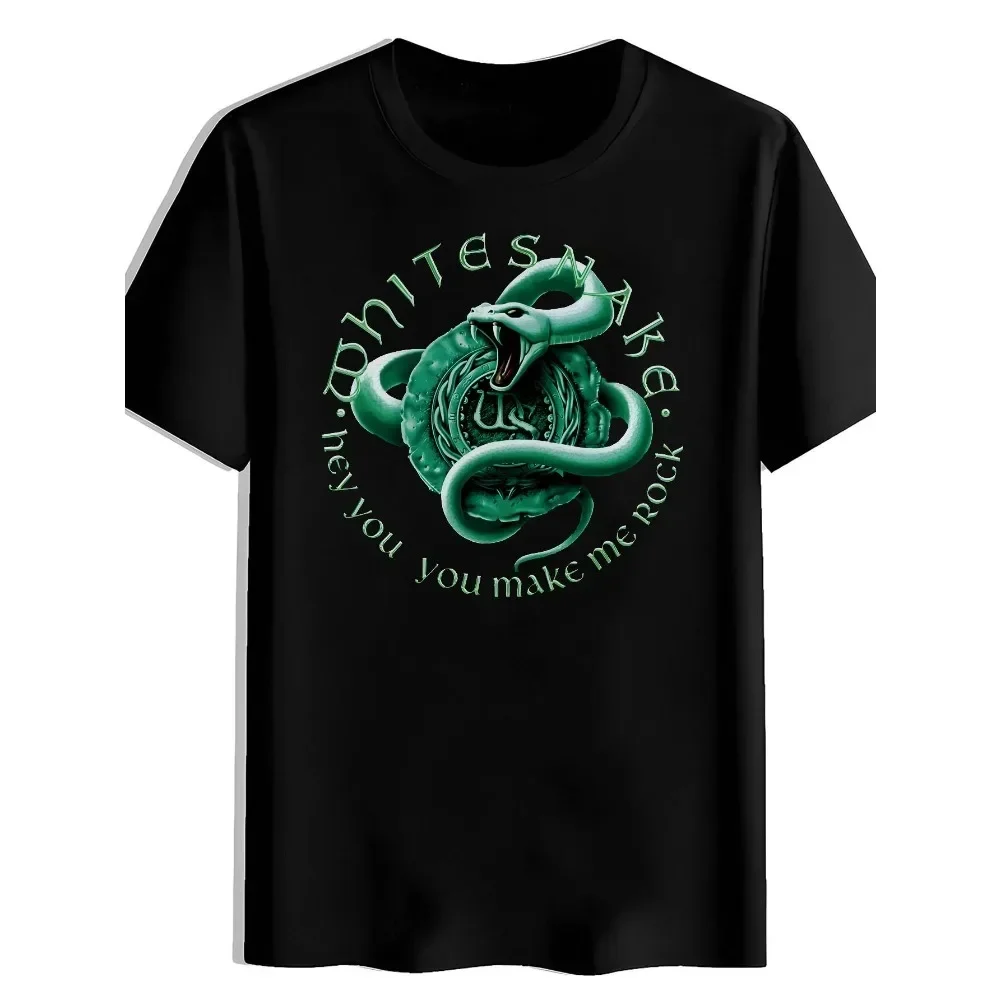 Mens Vintage Rock Band Graphic T-Shirt - Black Snake & Text Print Short Sleeve Tee, 100% Round Neck Casual Summer Top for
Mens Vintage Rock Band Graphic T-Shirt - Black Snake & Text Print Short Sleeve Tee, 100% Round Neck Casual Summer Top for