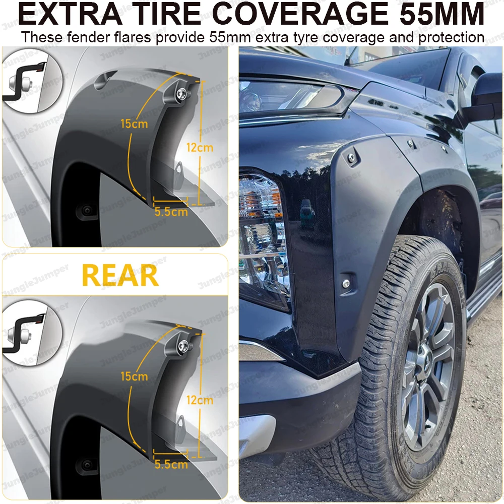 Pocket Riveted Fender Flares For Mitsubishi Triton 2019-2023 MR L200 Large Wheel Arch Mudguards Matte Black Car Pickup Accessori
Pocket Riveted Fender Flares For Mitsubishi Triton 2019-2023 MR L200 Large Wheel Arch Mudguards Matte Black Car Pickup Accessori