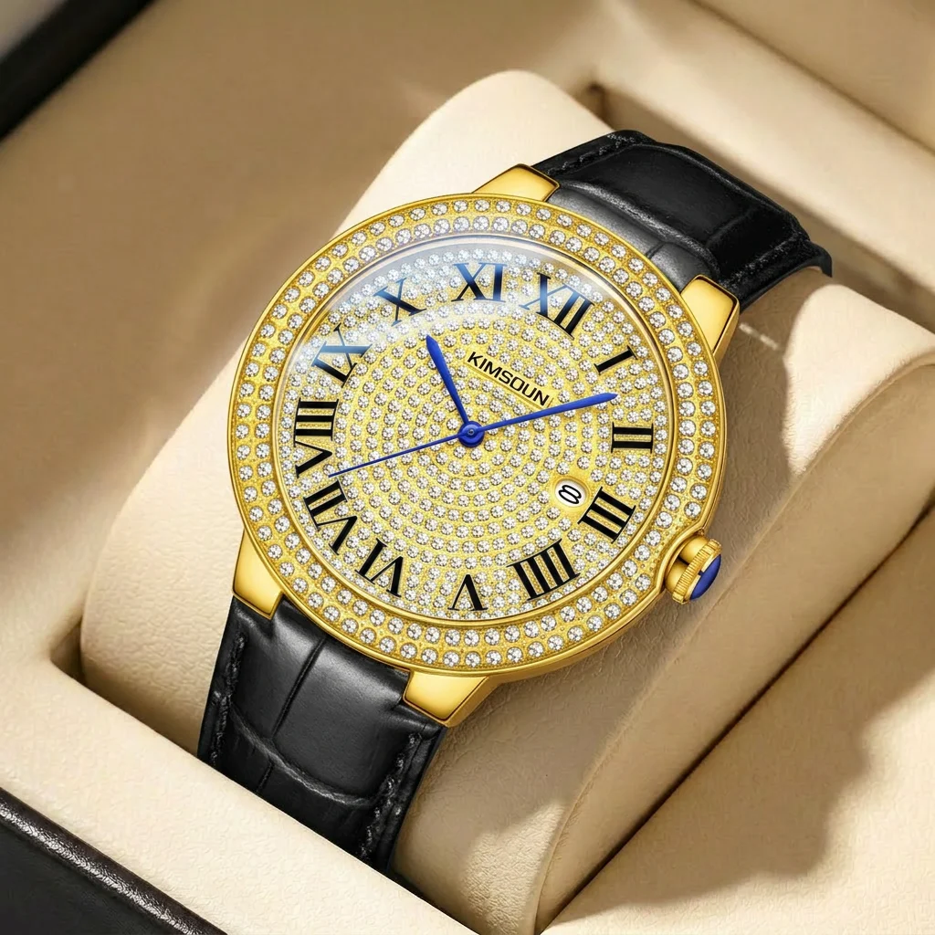 1pcs Men's gold dial leather strap vintage fashion business chronograph calendar details Quartz Watch for business party holiday
1pcs Men's gold dial leather strap vintage fashion business chronograph calendar details Quartz Watch for business party holiday