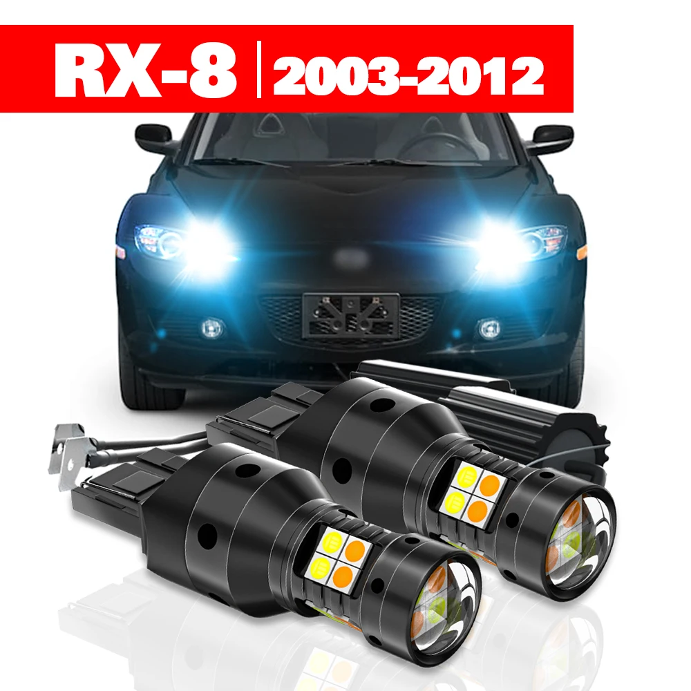 For Mazda RX-8 RX8 2003-2012 2pcs LED Dual Mode Turn Signal+Daytime Running Light DRL 2006 2007 2008 2009 2010 2011 Accessories