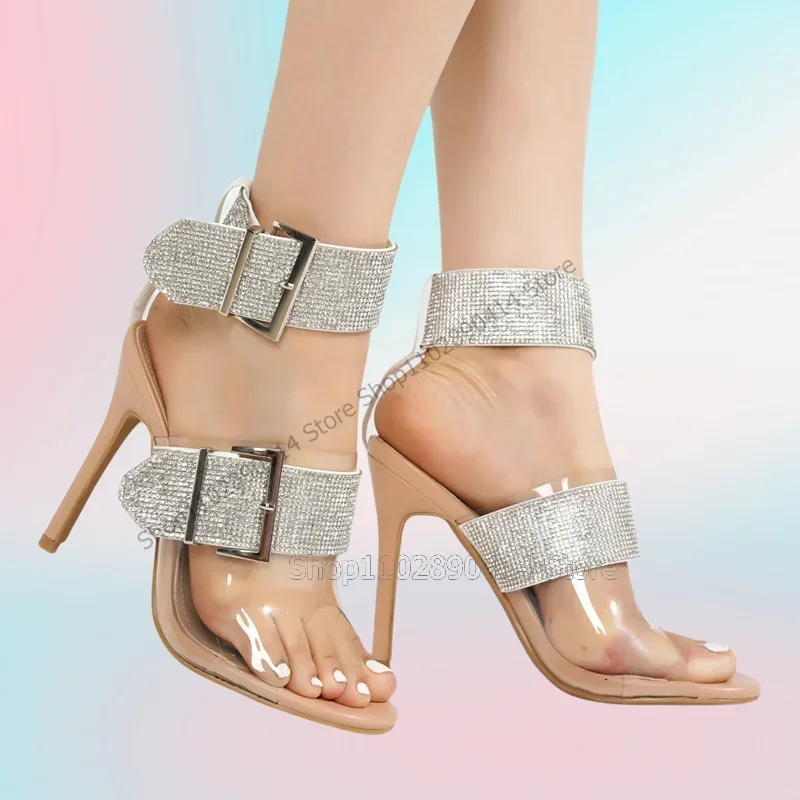 Beige Crystal Buckle Decor PVC Open Toe Sandals Ankle Buckle Strap Women Shoes Thin High Heels Fashion 2023 Zapatos Para Mujere
Beige Crystal Buckle Decor PVC Open Toe Sandals Ankle Buckle Strap Women Shoes Thin High Heels Fashion 2023 Zapatos Para Mujere