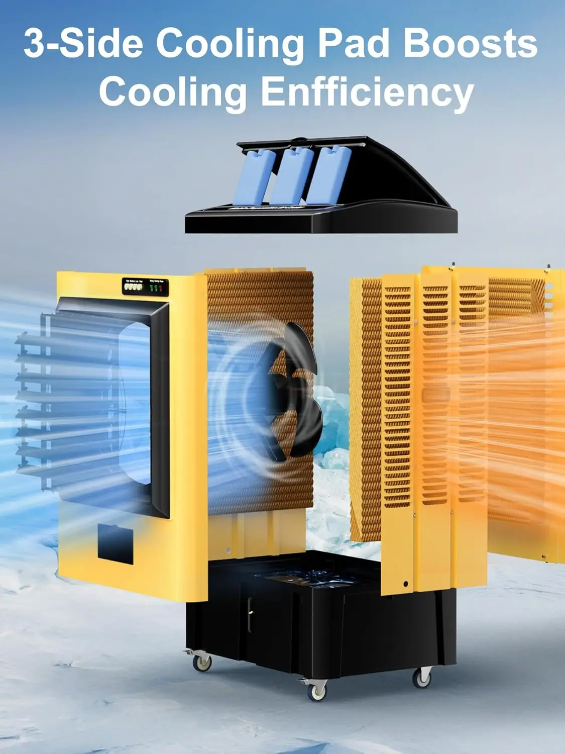 4800 CFM Swamp Cooler, 40IN Evaporative Air Cooler with 10.6 Gal Water Tank, 3 Speeds, 120°Oscillation, 3 Ice Packs, Outdoor Gar
4800 CFM Swamp Cooler, 40IN Evaporative Air Cooler with 10.6 Gal Water Tank, 3 Speeds, 120°Oscillation, 3 Ice Packs, Outdoor Gar