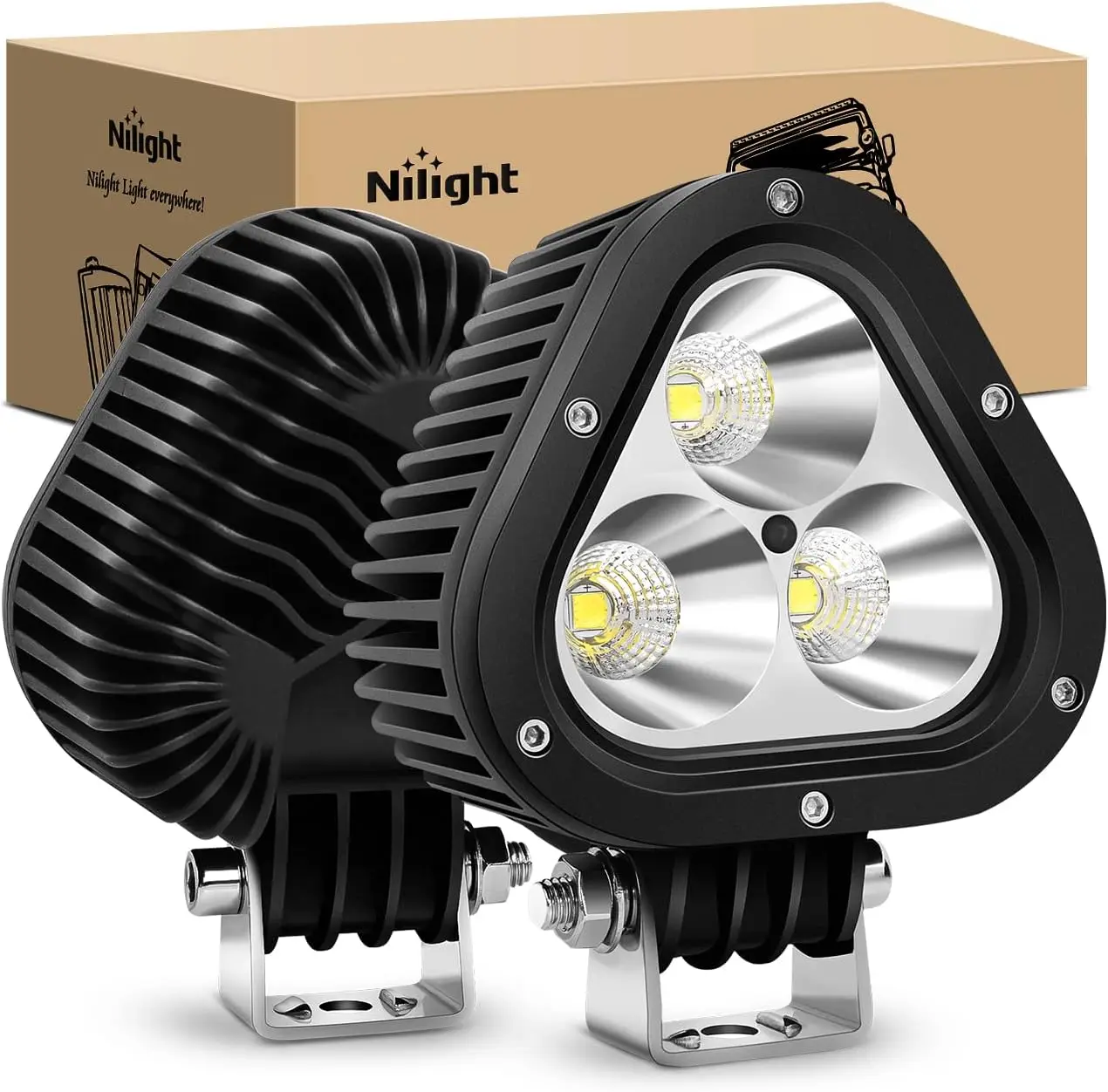 Nilight 2PCS 60W LED Work Light 4 Inch Triangle Shape Spot Flood Combo LED Driving Light for Tractors Trucks Hunters Motorcycle Jeep SUV Boat
Nilight 2PCS 60W LED Work Light 4 Inch Triangle Shape Spot Flood Combo LED Driving Light for Tractors Trucks Hunters Motorcycle Jeep SUV Boat
