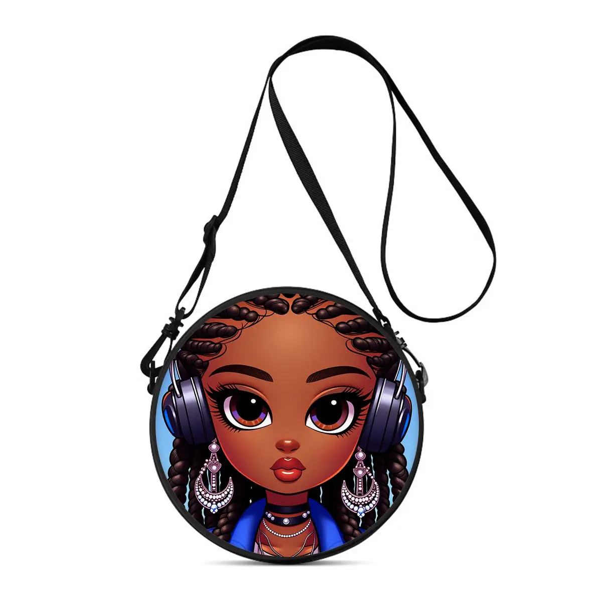 African Girl Print Round Shoulder Bag Casual Messenger Bag for Woman Best Gifts 2D Flat Casual Daily Crossbody Bag
African Girl Print Round Shoulder Bag Casual Messenger Bag for Woman Best Gifts 2D Flat Casual Daily Crossbody Bag