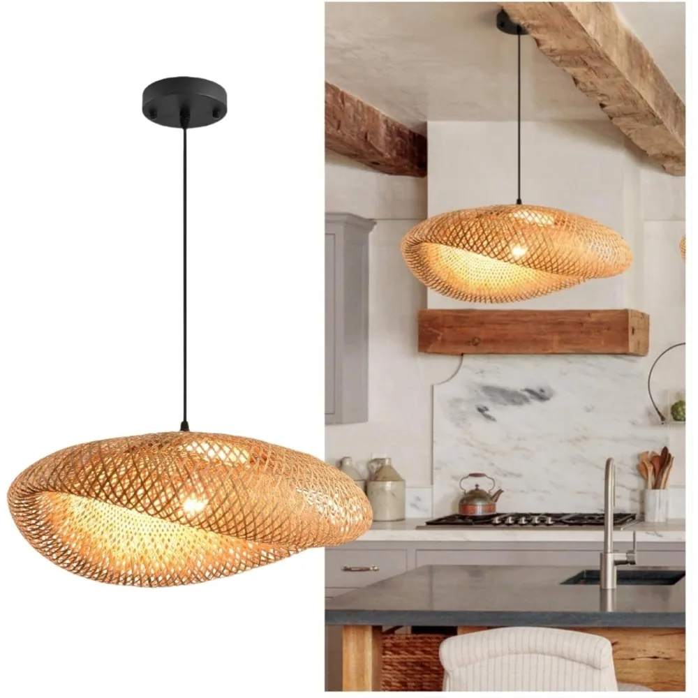 Boho Bamboo Pendant Lamp Living Room E27 Rattan Bedroom Lamp Retro Hanging Light Straw Lamp, Dining Table Weaving Pendant Light
Boho Bamboo Pendant Lamp Living Room E27 Rattan Bedroom Lamp Retro Hanging Light Straw Lamp, Dining Table Weaving Pendant Light