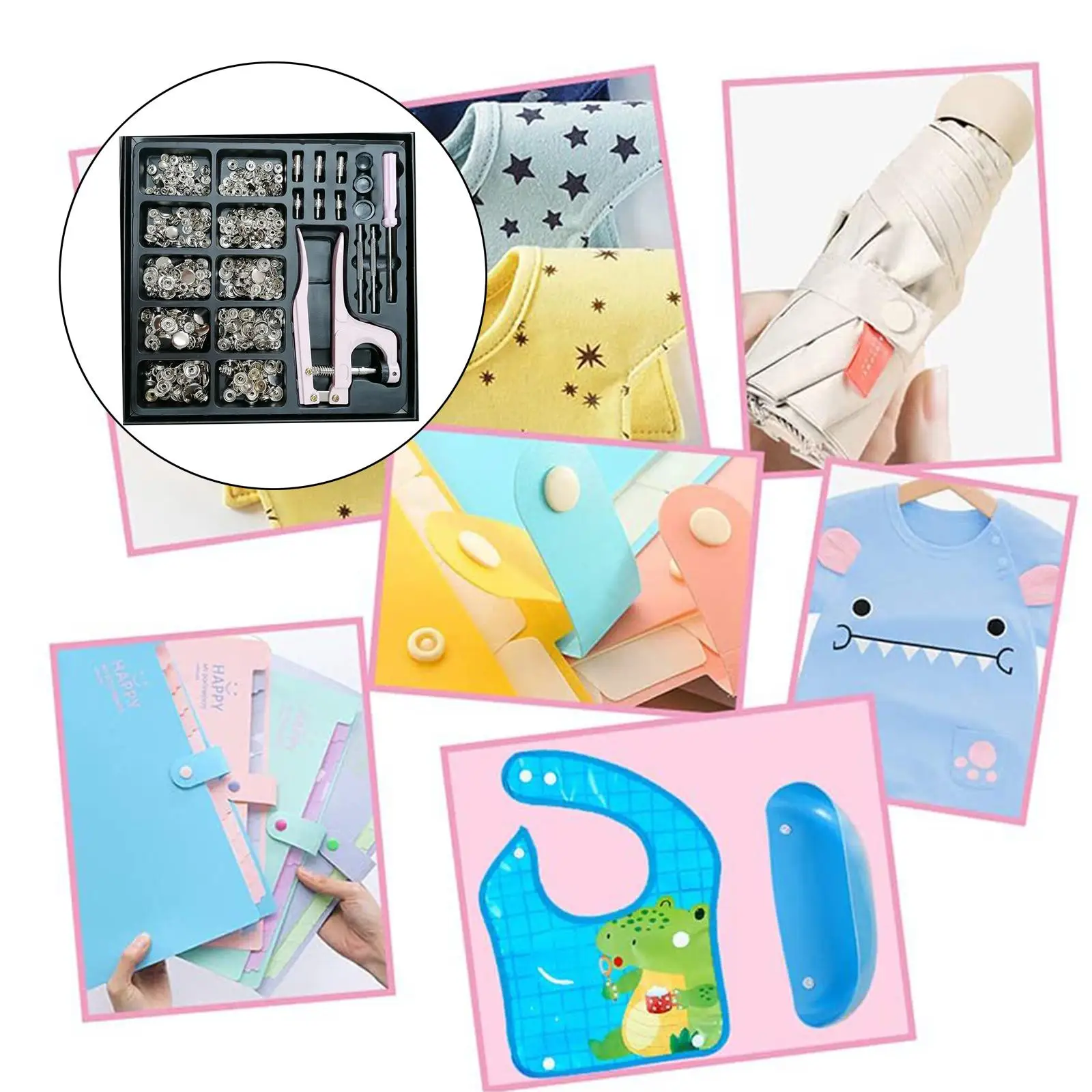 100x Snap Button Kit, Copper Buttons, Studs with Holding Pliers for Purses,
100x Snap Button Kit, Copper Buttons, Studs with Holding Pliers for Purses,