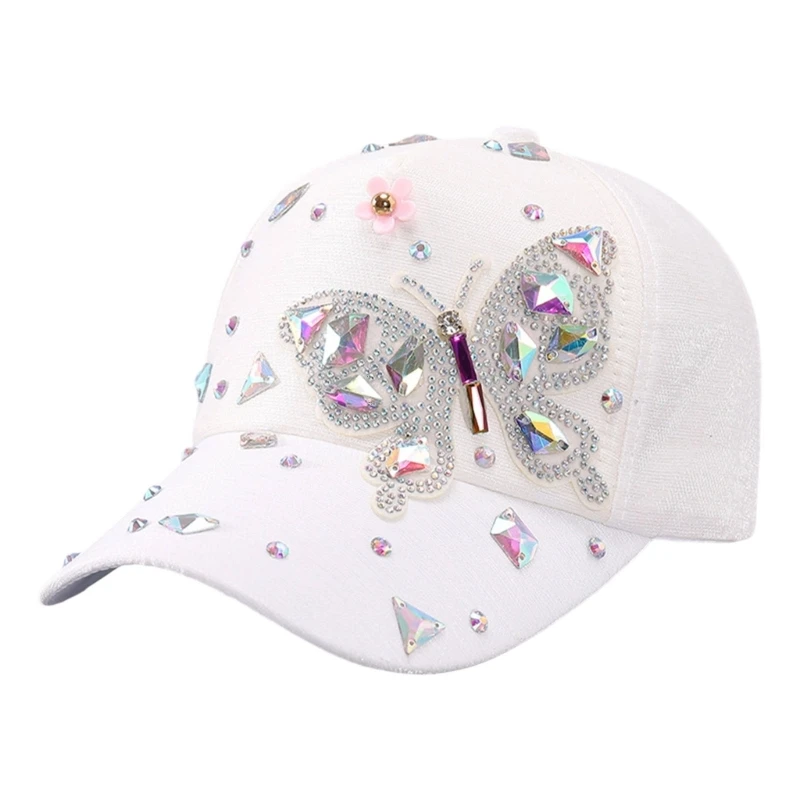 652F Stylish Rhinestones Baseball Hat for Women with Blingbling Butterfly Design and Sun Protective Duckbill for Everyday Wear
652F Stylish Rhinestones Baseball Hat for Women with Blingbling Butterfly Design and Sun Protective Duckbill for Everyday Wear