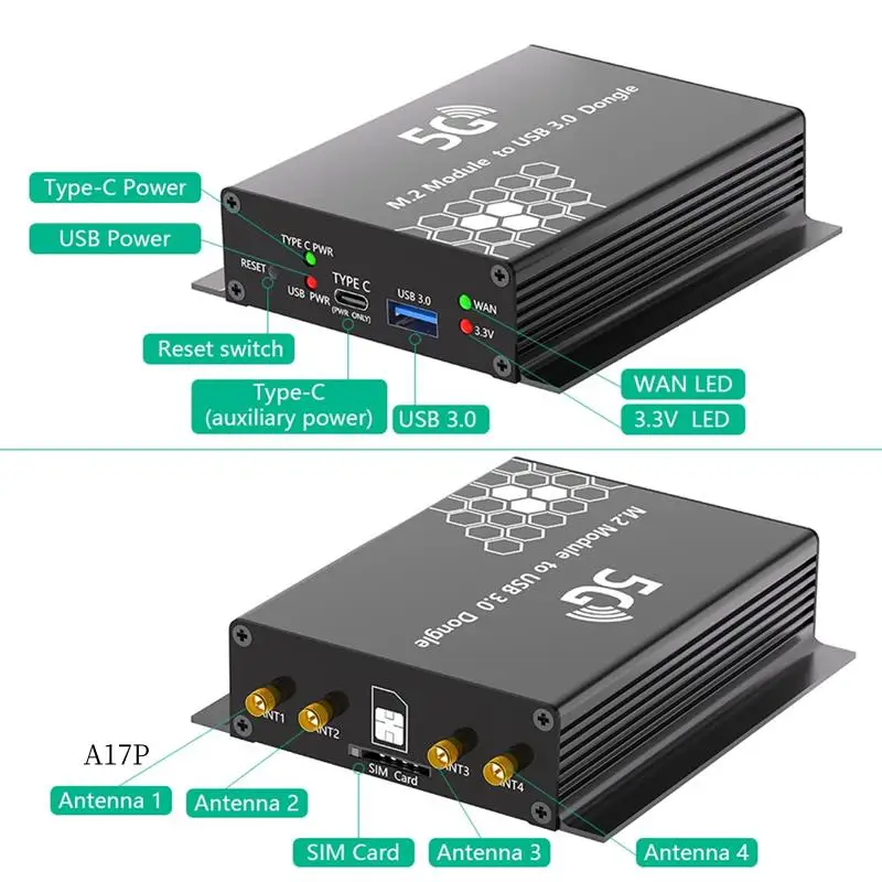 Беспроводной адаптер AP-USB 3.0 к NGFF M.2 B-Key, 1 слот для SIM-карты, 4 антенны и чехол с USB-кабелем для модема 5G 4G LTE WWAN
Беспроводной адаптер AP-USB 3.0 к NGFF M.2 B-Key, 1 слот для SIM-карты, 4 антенны и чехол с USB-кабелем для модема 5G 4G LTE WWAN
