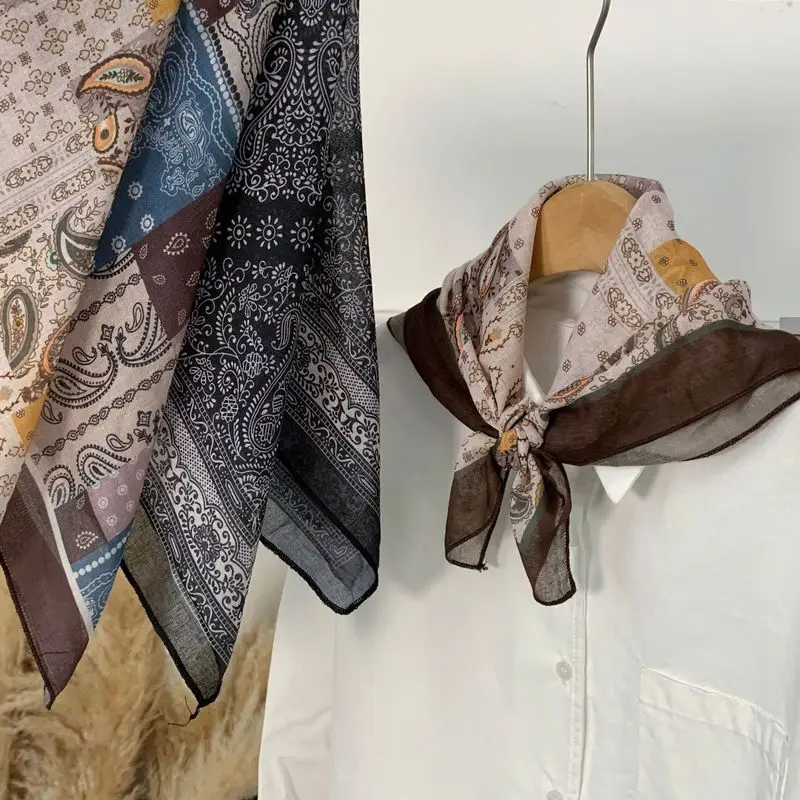 Paisley Square Scarf Korean Artistic Cotton Linen Breathable Versatile Fashion Neck Kerchief For Women Daily Casual Office Wear
Paisley Square Scarf Korean Artistic Cotton Linen Breathable Versatile Fashion Neck Kerchief For Women Daily Casual Office Wear