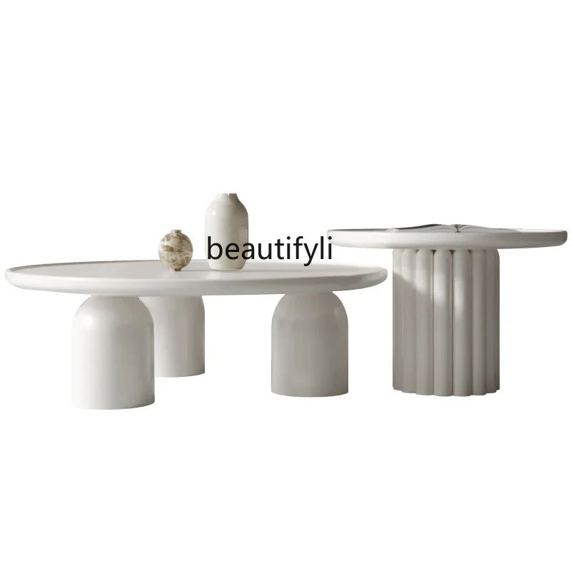 Cream style coffee table living room household small apartment designer round simple and modern Nordic coffee table
Cream style coffee table living room household small apartment designer round simple and modern Nordic coffee table