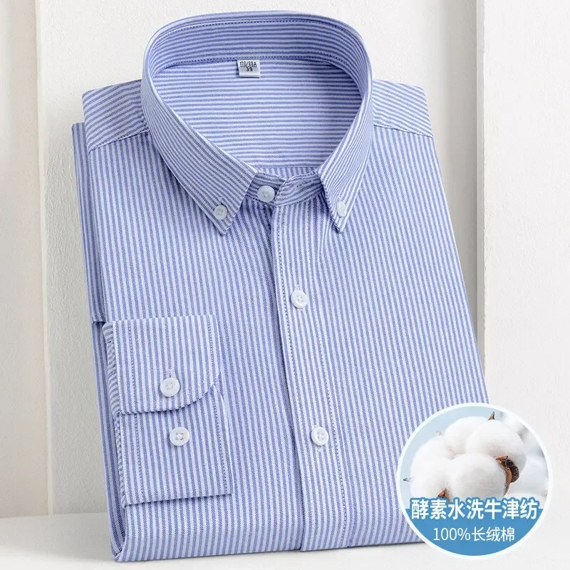 Men's Four Seasons Pure Cotton Ironing Free Long Sleeves Shirt, Business Casual Oxford Thin Stripe Formal Shirt
Men's Four Seasons Pure Cotton Ironing Free Long Sleeves Shirt, Business Casual Oxford Thin Stripe Formal Shirt