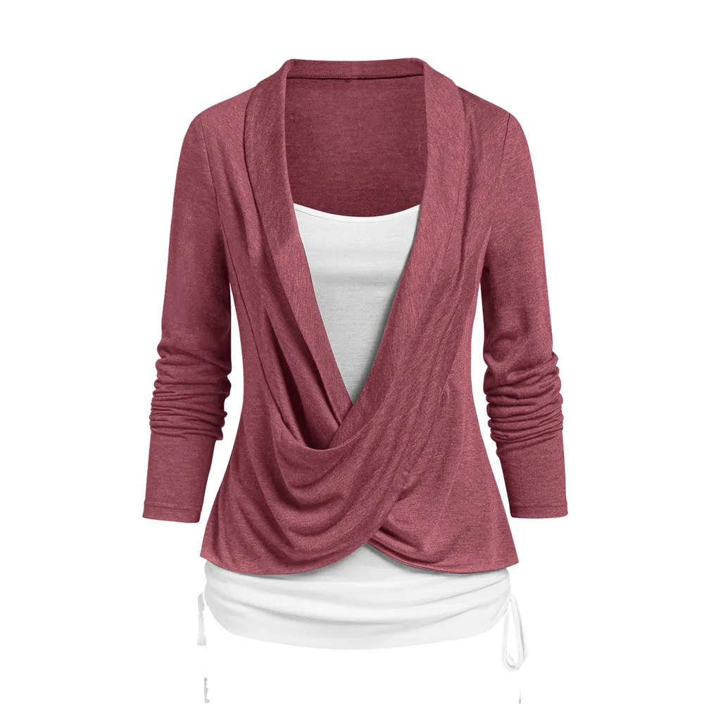 Long Sleeve 2 in 1 Tops For Women Autumn Faux Twinset T-shirt Casual Loose Streetwear Tops New Fashion Tees
Long Sleeve 2 in 1 Tops For Women Autumn Faux Twinset T-shirt Casual Loose Streetwear Tops New Fashion Tees