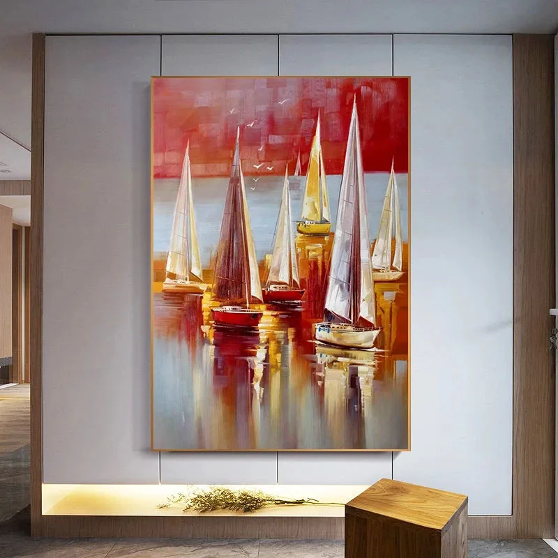 High Quality Sailboat Seascape Handmade Oil Painting On Canvas Wall Art Pictures For Livingroom Home Decor Large Size Frameless
High Quality Sailboat Seascape Handmade Oil Painting On Canvas Wall Art Pictures For Livingroom Home Decor Large Size Frameless